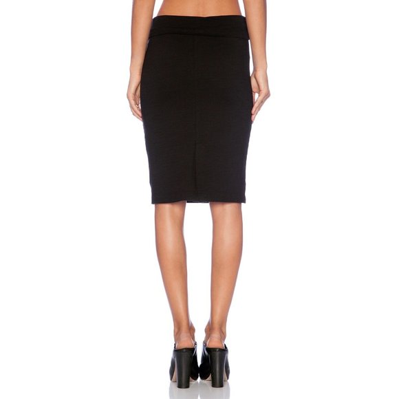Splendid Womens Black Pencil Skirt Slub French Terry Foldover Waist size Small - Picture 2 of 12